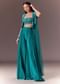 Blue Asymmetric Embroidered Jacket With Blouse And Palazzo Pants