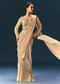 Champagne Peach Embroidered Draped Saree With 3D Applique Blouse