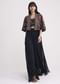 Black Georgette Croptop Palazzo With Sequin Work Cape