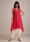 Red Silk Bandhani Print Kurta Dhoti Set