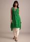 Green Silk Bandhani Print Kurta Dhoti Set