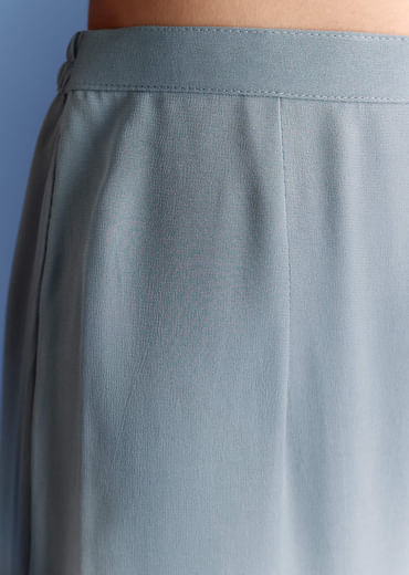 Blue Ombre Georgette Anarkali With Cutdana Neck And Zari Dupatta