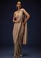 Champagne Ombre Ready To Wear Saree With Pleated Saree