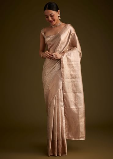 Powder Peach Kanjivaram Silk Saree