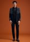 Black Embroidered Floral Tuxedo Set