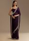 Purple Satin Saree With Gotapatti Work And Scallop Border