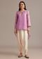 Lavender Bandhani High Low Kurta Set With Dhoti
