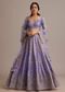 Periwinkle Blue Jacquard Lehenga Set With Zari And Sequins Work