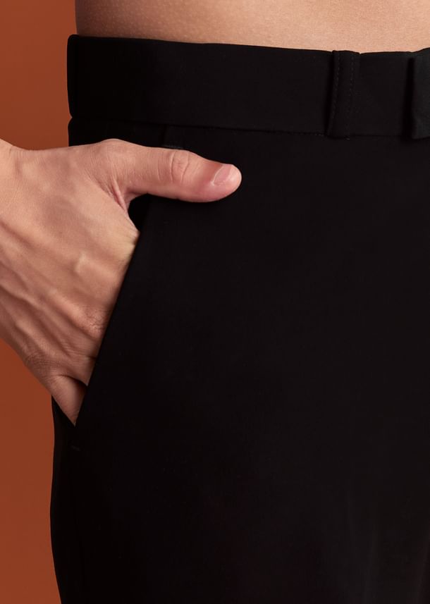 Black Indowestern Jacket Set With Zari And Pearl Work