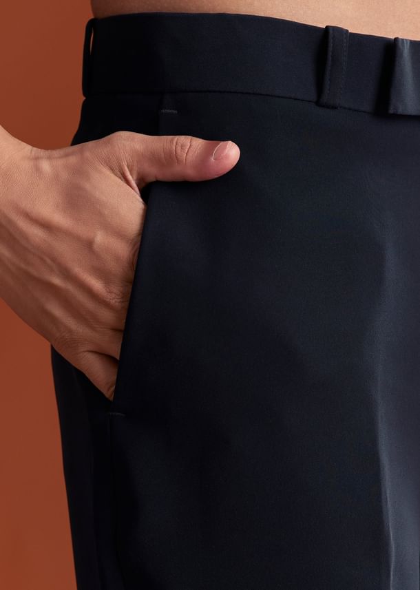 Navy Blue Jodhpuri Suit In Lachkaa Fabric With Hand Embroidery