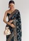 Peacok Blue Saree With Jaal Work And Embellished Stones All Over