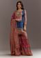 Blue Printed Kurta Palazzo Set With Gotta Lace And Sequins Work