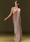 Brown Sequin Ready Pleated Saree With Stone Work