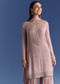 Lavender Chinon Kurta Set With Moti And Cutdana Dupatta