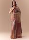 Maroon Shaded Organza Silk Saree with Unstitched Blouse