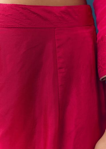 Pink Bandhani Zardozi Work Kurta Set