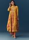 Yellow Floral Print Anarkali Set