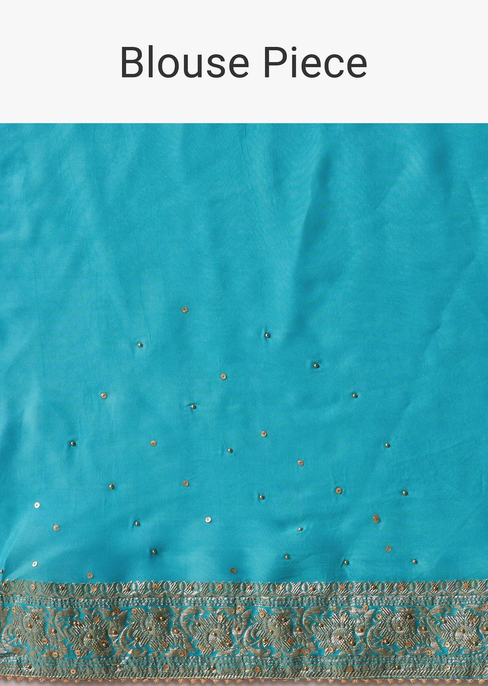 Sea Green And Turquoise Saree In Georgette With Woven Floral Jaal