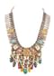 Silver And Multicolor Oxidized Ethnic Necklace In Mix Metal