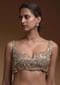 Silver Heavily Hand Embellished Crop Top With Cut Dana And Salli Work
