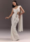 Silver Round Neck Blouse With Ready Drape Saree