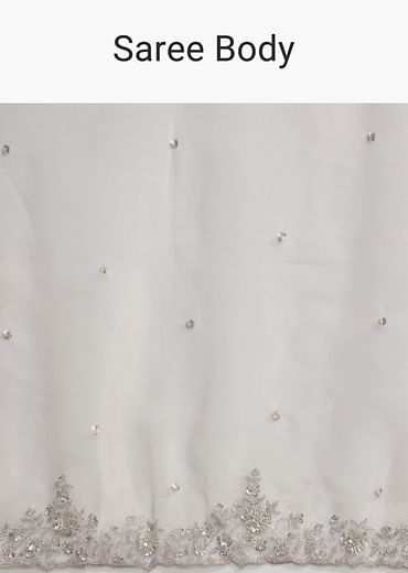 Silver Tissue Saree with Cutdana  Sequin Embroidery