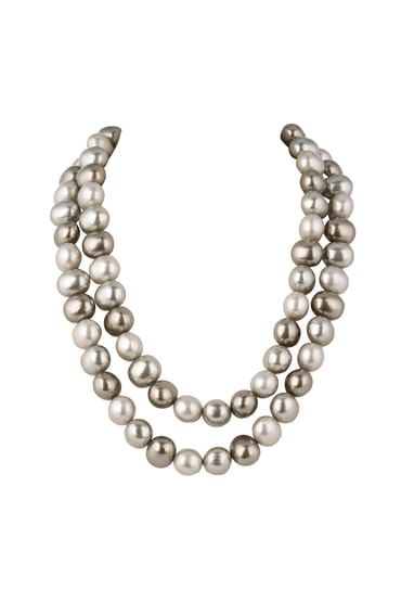 Silver And Grey Toned Mother Of Pearls Mala