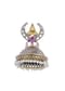 Silver Finish Oxidsed Statement Jhumkas With Meenakari Detail
