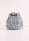 Silver Grey Sequins Potli Bag With Pearl Handle