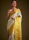 Silver Kanjivaram Silk Saree With Gold Contrast Border