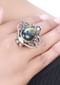 Silver Ring With Labradorite Gemstone In Vintage Pattern Made In Sterling Silver By Sangeeta Boochra