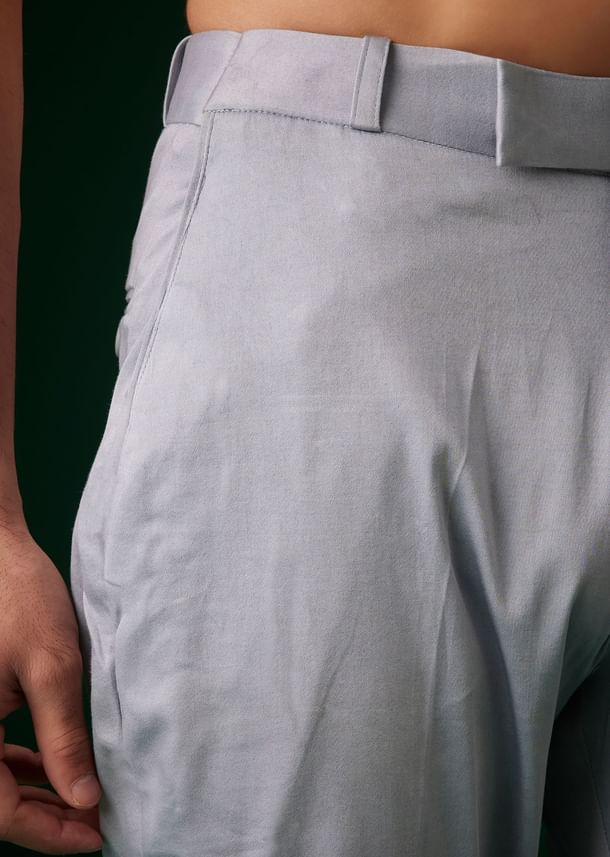 Sky Blue Banarasi Silk Kurta Jacket Set