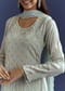Sky Blue Cutdana Kurta With Scallop Dupatta And Palazzo In Chinon