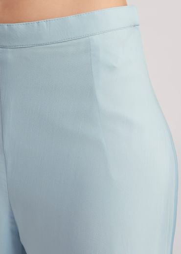 Sky Blue Georgette Palazzo Set With Embroidered Cape