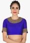Stitched Royal Blue blouse in raw silk adorn in zari zardosi work only on Kalki