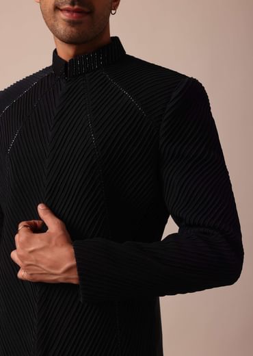 Stylish Black Indowestern With Exquisite Detailing
