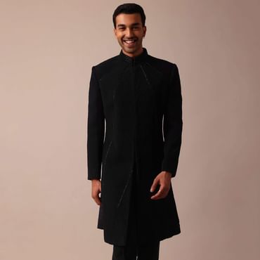 Stylish Black Indowestern With Exquisite Detailing