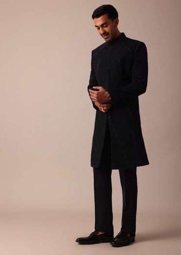 Stylish Black Indowestern With Exquisite Detailing
