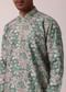 Stylish Green Silk Kurta Set With All-Over Print