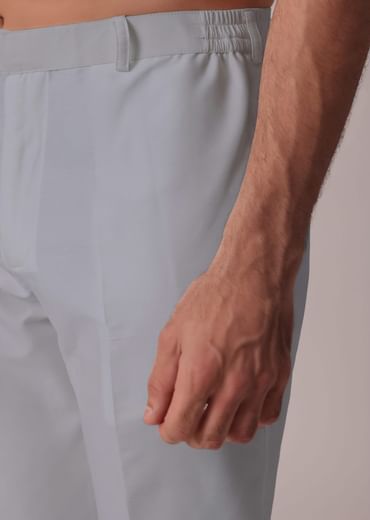 Stylish Grey Short Kurta With Embroidered Matching Bandi