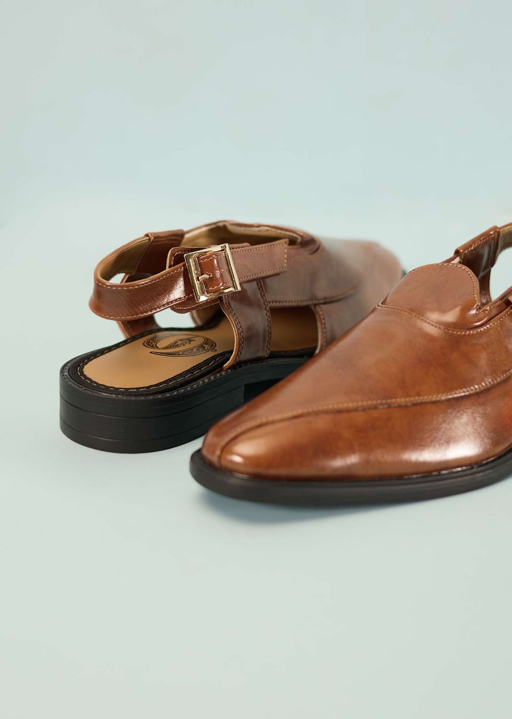 Tan Strappy Single Monk For Men In Leather With A Buckle