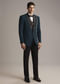Teal Blue Tuxedo For Men With Cutdana Embroidery