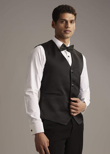Teal Blue Tuxedo For Men With Cutdana Embroidery