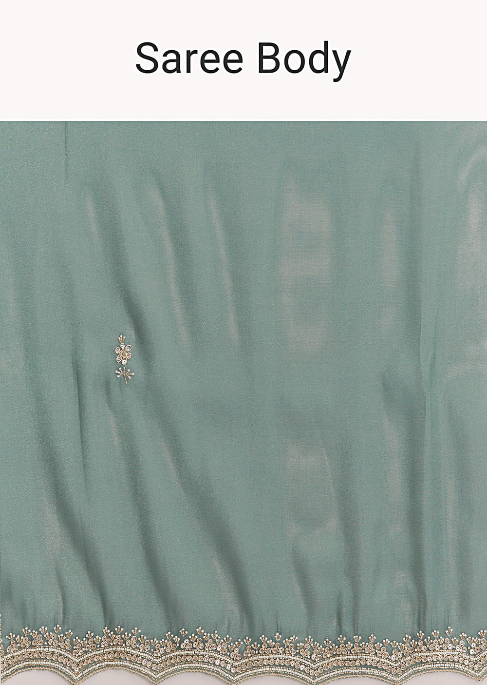 Teal Green Silk Saree With Bead And Sequin Embroidery