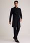 Black Velvet Indowestern Set With Cut Work Embroidery