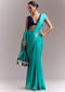 Turquoise Blue Jacquard Silk Saree With Brocade Work And Embroidery