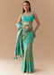 Turquoise Blue Zari Weave Silk Saree with Unstitched Blouse