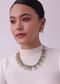 Two Tone Finish Oxidised Short Necklace And Earring Set