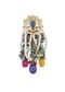 Two Tone Fusion Danglers With Multicolor Bead Drops And Meenakari