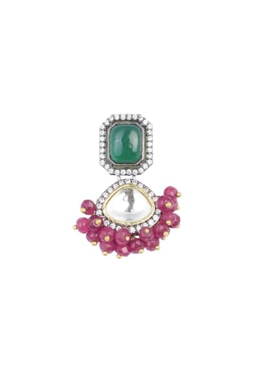 Two Tone Victorian Necklace Set With Mangtikka